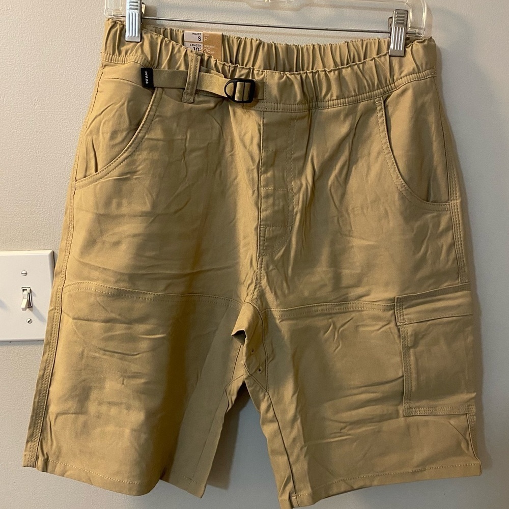 Prana stretch Zion E waist short II size small w/ 10” inseam in sandbar new - Picture 2 of 6